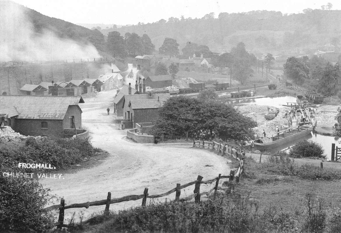 View down the line of the Uttoxeter Canal at Froghall in 1905