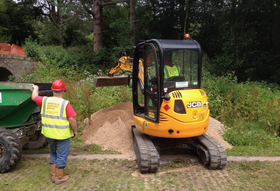 WRG camp at Br70, July 2014 - excavator training