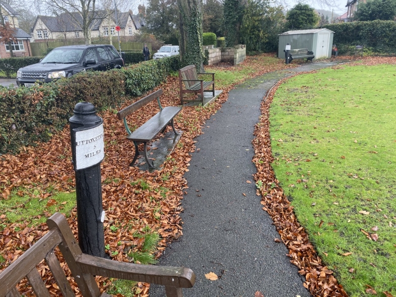 Original mileposts at Denstone Bowling Club