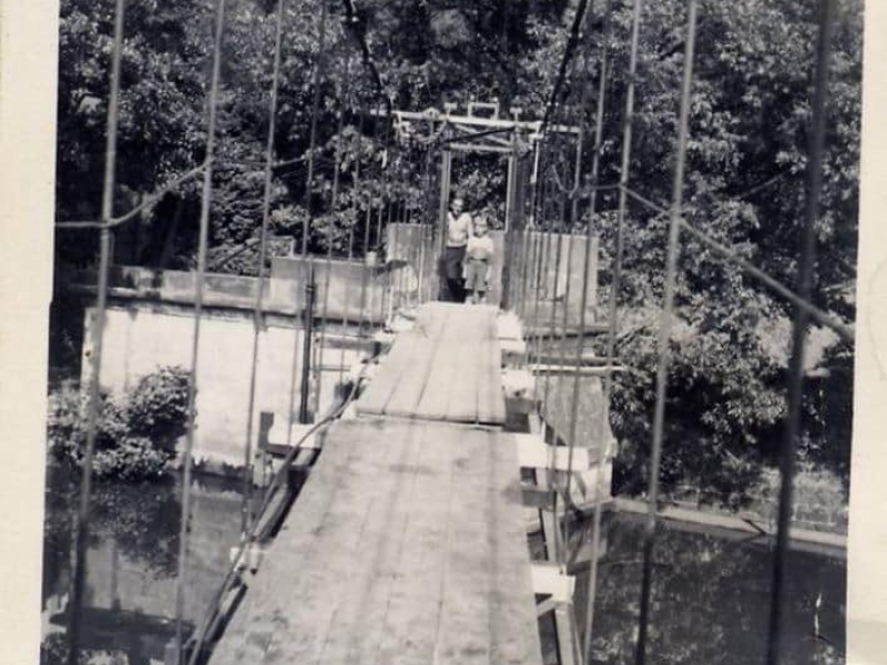 Old suspension bridge at Crumpwood