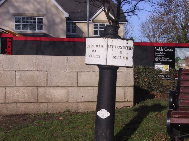 Original milepost 24 at Denstone Bowling Club