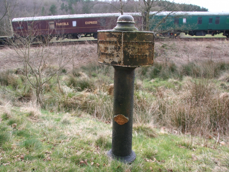 Milepost 19 with Churnet Valley Railway in 2008. The line has since been taken up in this area.
